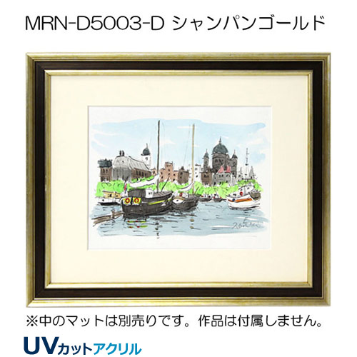 デッサン額縁：MRN-D5003-D シャンパンゴールド（UVカットアクリル）（既製品サイズ）