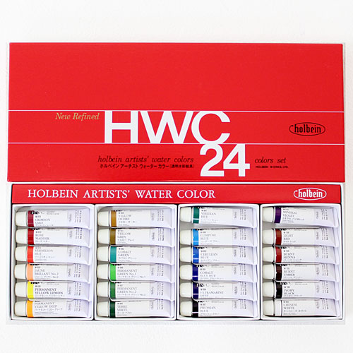 ホルベイン]透明水彩絵具 24色セット(2号チューブ)W405 | 額縁通販